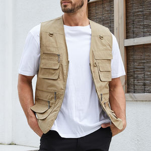 Gilet de travail pour homme respirant, de haute qualité, personnalisé, col de travail, veste de travail pour homme, gilet en coton à fermeture éclair, poche 5 dimensions - Product Image 5