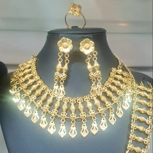 24K Gold Dubai Vintage Classic <b>Pearl</b> Flower Brooch Earrings <b>Necklace</b> Anniversary Fashion Copper Jewelry <b>Set</b> Gift - Product Image 1