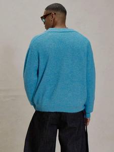 <span class=keywords><strong>Cardigan</strong></span> da <span class=keywords><strong>Uomo</strong></span> Personalizzato ODM <span class=keywords><strong>Blu</strong></span> Brillante con Scollo a V e Bottoni, Vestibilità Ampia, Maniche Lunghe, 100% Lana, Maglione Lavorato a Maglia per Autunno e Inverno, Caldo e Casual - Product Image 5