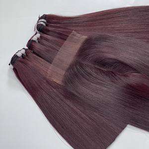 Closure en dentelle transparente ultra-lisse 2x6, cheveux humains vierges vietnamiens Remy, double trame machine, toutes couleurs, vente en gros - Product Image 5