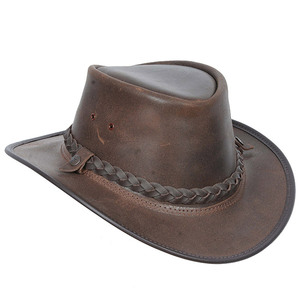 Chapeau de cow-boy en cuir de vache de qualité supérieure, à la mode pour adultes, chapeau de cow-boy, chapeaux d'équitation, personnalisation du logo - Product Image 1