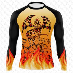 T-shirt de compression à manches longues pour hommes BJJ MMA Rash guards en polyester personnalisé par sublimation Rash Guard Entraînement Vêtements de fitness - Product Image 3