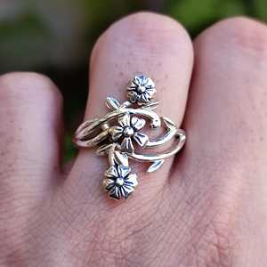 Navya Craft Handmade 925 Sterling Silver Floral Ring for Christmas Anniversary Valentine's Day Gift for Women <b>Wife</b> Mother - Product Image 5