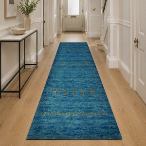 Alfombra de Área Chenille Lavable a Máquina, Antideslizante, con Estampado Digital Oriental Tradicional Azul Marino, Modelo LXDP-0987 de RUGS DEPOT, Venta al Por Mayor - Product Image 5