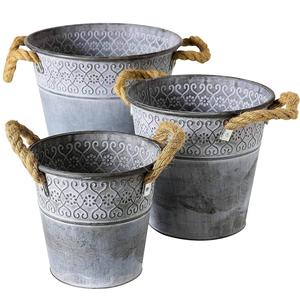 Maceta de flores galvanizada de hierro de estilo europeo ecológica de alta calidad con diseño personalizado para decoraciones de hogar y jardín - Product Image 3
