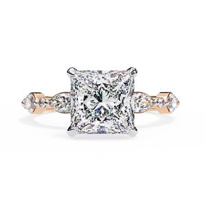 Princess Marquise Mix 3,25 Carat Lab Creado Anillo de compromiso solitario con banda de boda de oro rosa Joyería de aleación de moda - Product Image 2