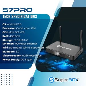 กล่องรับสัญญาณทีวีอัจฉริยะของแท้ SUPER BOX S7 PRO รุ่น 4GB RAM 32GB ROM รองรับการเล่นซ้ำ 7 วัน สหรัฐอเมริกา โกดังสินค้า - Product Image 2