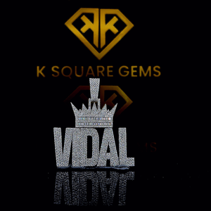 Colgante de Moissanita VVS Personalizable, Plata de Ley con Baño de Rodio, Diseño Geométrico, Estilo Hip Hop para Niños - Product Image 5