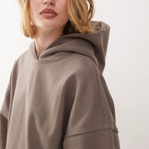 Sudadera con capucha de mujer gruesa de alta calidad con logotipo impreso personalizado, cómoda, de ajuste relajado, de gran tamaño, con capucha, peso pesado, cómoda - Product Image 4