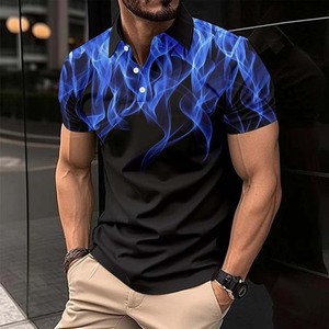 Vente en gros de chemises respirantes pour hommes de taille plus pour boutons de revers décontractés Slim Fit Service OEM d'impression numérique d'affaires - Product Image 2