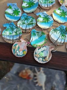 เปลือกหอยธรรมชาติทาสีด้วยมือสำหรับตกแต่งบ้านชายฝั่งทะเลรีสอร์ทริมชายหาดและการตกแต่งภายในอย่างมีศิลปะ - Product Image 4