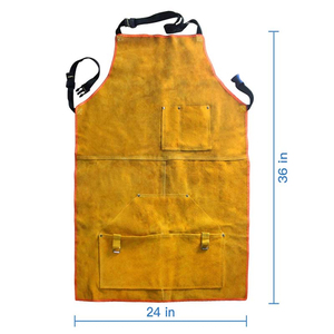 Tablier de soudage à usage industriel en cuir de vachette résistant à la chaleur en cuir fendu résistant aux flammes vêtements de sécurité pour le soudage - Product Image 3