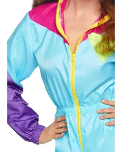 Women Color Blocking Hooded Tracksuit Full Sleeve Drawstring Fly Windproof Breathable Sporty Style Regular Fit Side Pockets - Product Image 5