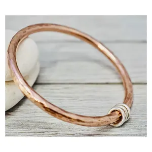 polished Copper <b>kada</b> bangle Bracelets for Women 2024 Trendy Healing Handmade Bracelet Made of Copper Summer Jewelry - Product Image 3