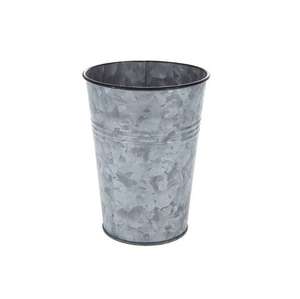 Planteur galvanisé de forme ronde dans l'antiquité pour le planteur décoratif de plancher d'utilisation de jardin à la maison dans le pot galvanisé en métal - Product Image 1