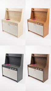 Cuisine de jeu en bois pour enfants, meuble de jeu d'imitation avec évier et rangement, rose, pour la crèche - Product Image 5