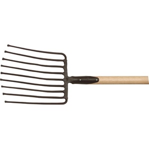 Horquilla de jardín de 9 dientes, 330 mm de longitud de diente, con muelle, de acero, sin mango - IDEAL - Product Image 1
