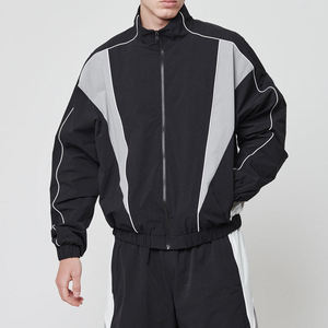 Veste coupe-vent en nylon, ensembles de jogging en nylon, fermeture éclair, vente en gros, survêtement, veste coupe-vent, streetwear, survêtement en nylon Taslan - Product Image 4