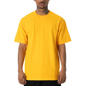 Camiseta amarilla de fábrica al por mayor, OEM ropa de hombre, ropa de calle personalizada, camiseta de Hip Hop, ropa de hombre, Camiseta de algodón - Product Image 1