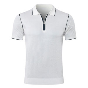 2024 nouvelle couleur unie hommes décontracté pour chemises coupe régulière respirant coton bambou Fiber fermeture éclair toile tissu - Product Image 1