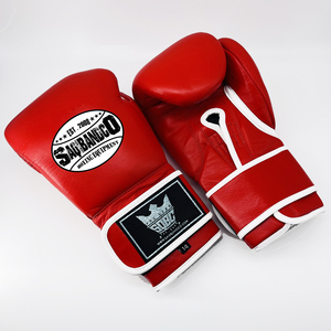 Guantes de boxeo rojos Entrenamiento de gancho y bucle extra ancho 10oz 12oz Guantes de boxeo personalizados Logo - Product Image 4