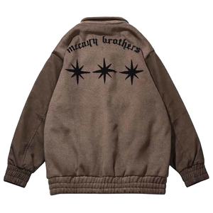 เสื้อแจ็คเก็ตกันหนาวสำหรับผู้ชายเสื้อโค้ทกีฬาวิทยาลัยมีโลโก้นูนเสื้อโค้ทผ้าฝ้าย/ขนแกะถักสไตล์การทำงานสำหรับนักเรียนกลางแจ้ง - Product Image 4