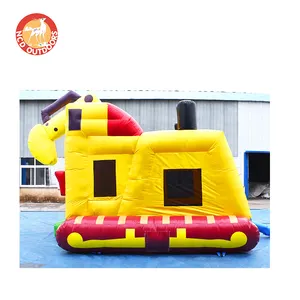 ट्रैक्टर उछाल घर छोटे Tikes Inflatable बतख फूल खेत डबल स्लाइड डिनो गाय