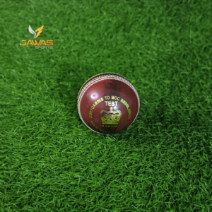 Ballon de cricket rouge cousu à la main, prêt pour le match, en cuir - Product Image 5