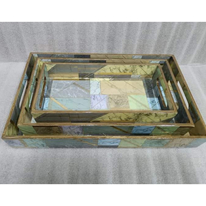Plateau de service rectangulaire en bois de saule courbé, grande taille, avec poignées, pour hôtels et restaurants – Vente directe usine - Product Image 1