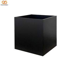 Envío Rápido desde EE. UU. Jardinera Cuadrada de Acero de 26 Pulgadas, Negra, para Exteriores, Ecológica y Duradera, Maceta para Flores - Product Image 2
