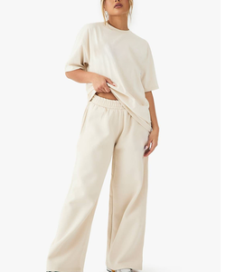 Oferta de Navidad: Conjunto de 2 Piezas de Ropa Deportiva Inteligente para Mujer, Tendencia de Invierno, Camiseta y Pantalones Lisos con Cuello Redondo, Estilo Modesto - Product Image 2