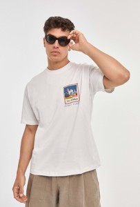 Camiseta Informal Cómoda de Uso Urbano, Tejido de Algodón Suave y Transpirable, Unisex, Corte Regular con Estampado de Rompecabezas para Hombre - Product Image 2