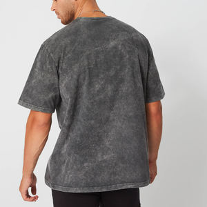 Camiseta lavada con ácido de algodón 100% de alta calidad, ropa de calle con logotipo personalizado, camiseta de gran tamaño, camiseta lavada con ácido de peso pesado para hombres - Product Image 2