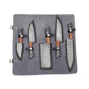 Jexmoo Lot de 5 couteaux de chef professionnels en acier damas personnalisés faits à la main manche en bois couteaux de cuisine ambidextres lavables au lave-vaisselle - Product Image 4