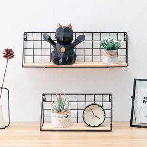 Estante de pared de Metal de estilo clásico, soporte de almacenamiento, Color negro, Metal, baño, sala de estar, estante de pared hecho a mano y estantes - Product Image 2