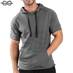 Sweat à capuche à manches courtes pour hommes Workout Gym Sweatshirt Muscle Fit Fashion Athletic Hoodies Pullover Cotton Hooded Active Lifestyle - Product Image 1