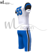 Proveedor Principal de Ropa Deportiva Blanca y Azul, Uniforme de Fútbol Americano para Adultos con Logotipo y Diseño Personalizados Impresos por Sublimación, Buena Venta