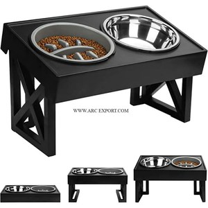 Double Bowl Pet <b>Feeder</b> with Shiny Polished Stand Stainless Steel Food and Water Bowls for Dogs & Cats Admirable Look Cat Bowl - Product Image 6