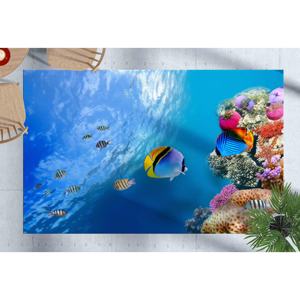 Tapis imprimé Océanique - Vue sur les poissons sous-marins, Tapis de voiture, Tapis d'entrée, Tapis à poils doux - Product Image 1