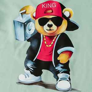 เซ็ตเสื้อยืดมีฮู้ดและพิมพ์ลายสำหรับเด็กผู้ชายชุดวิ่งลำลอง2ชิ้นฤดูร้อนแขนสั้นโพลีเอสเตอร์ระบายอากาศสำหรับสวมใส่กลางแจ้ง - Product Image 4