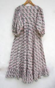 Exclusive Designer Rayon Tie Dye High Side Slit Fit Flare Maxi <b>Dress</b> Bohemian Beach Wear Natural Waistline Button for Women - Product Image 2