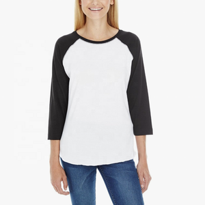 Wholesale <b>Women's</b> Slim 3/4 Raglan Sleeve <b>T</b>-<b>Shirts</b> Custom Logo Casual <b>Women</b> Cotton Sports <b>Baseball</b> <b>T</b>-<b>Shirts</b> - Product Image 3
