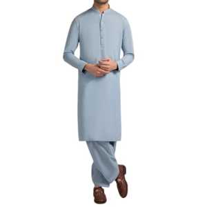 Traje Tradicional Musulmán Étnico Personalizado, Shalwar Kameez de Algodón, Traje Formal Pakistaní Pathani de 2 Piezas para Hombre, Transpirable para Fiestas de Invierno - Product Image 1
