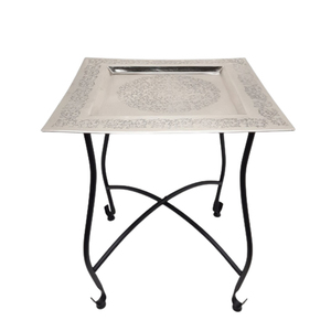 โต๊ะข้างโต๊ะเหล็กสไตล์โมเดิร์นโมร็อกโกโต๊ะกาแฟแฟนซีโต๊ะทองเหลืองชุบทองสำหรับโรงแรมห้องนั่งเล่นเฟอร์นิเจอร์ - Product Image 3