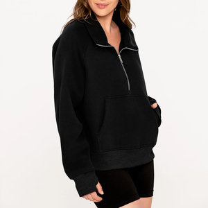 Sudadera de mujer Fleece Fashion Short Half Zip Sudadera Sudaderas con capucha de mujer con material suave y cómodo Sudaderas con capucha personalizadas para mujer - Product Image 5