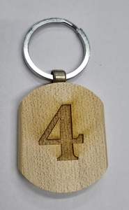 Porte-clés rond en bois écologique avec logo personnalisé Option Plain MDF Craft pour la peinture - Product Image 2