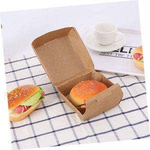Contenedor de papel Kraft versátil para ensaladas y alimentos, diseño en caja ventajoso UV para bollos, Mini magdalenas, hamburguesas y sándwiches - Product Image 2