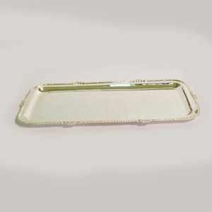 Hôtel Restaurants Traiteur Service Salade et Fruits Plateau de Service Argent Plaqué Forme de Feuille Plateau Métallique Pour Table de Fête de Mariage - Product Image 2