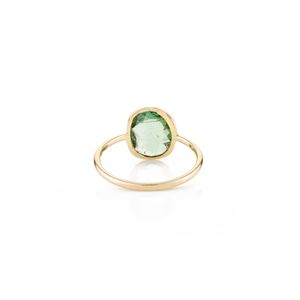 Anillo de mujer de turmalina de corte desigual Natural de oro amarillo sólido de 18 quilates al por mayor último diseño piedra única fiesta de boda diaria - Product Image 5