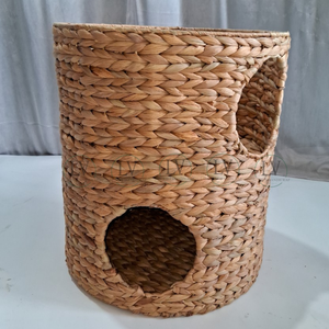 เตียงแมว3-Tiered ผักตบชวาธรรมชาติพร้อมเบาะนุ่มของเล่นสำหรับสัตว์เลี้ยงและอุปกรณ์เสริมจากเวียดนาม - Product Image 3